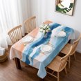 thumbnail image 1 of Orange Navy Blue Ombre Table Cloth Waterproof Tablecloths, Abstract Beach Waves Gradient Tablecloth Dining Table Cover for Kitchen Party Tabletop Outdoor, Rectangle Tablecloth 52x70 Inch, 1 of 9