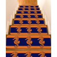 thumbnail image 1 of Orange Navy Blue Seahorse Stair Treads Non Slip Indoor for Wooden Steps, Summer Beach Coastal Modern 4 Pcs Stair Mats for Elders Dogs, 8 x 30 Inch Carpet Treads Runner Rugs for Staircase, 1 of 7