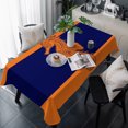 thumbnail image 1 of Orange Navy Blue Seahorse Table Cloth Waterproof Tablecloths, Summer Beach Coastal Modern Tablecloth Dining Table Cover for Kitchen Party Tabletop Outdoor, Rectangle Tablecloth 54x108 Inch, 1 of 9