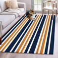 thumbnail image 1 of Orange Navy Blue Striped Area Rug 3x5 Washable Rug Non Slip Gradient Horizontal Lines Large Area Rug Indoor Floor Carpet for Entryway Bedroom Kitchen Living Room Home Office Dining Room Nursery, 1 of 8