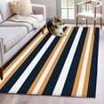 thumbnail image 1 of Orange Navy Blue Striped Area Rug 3x5 Washable Rug Non Slip Minimalist Farmhouse Lines Large Area Rug Indoor Floor Carpet for Entryway Bedroom Kitchen Living Room Home Office Dining Room Nursery, 1 of 8