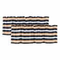 thumbnail image 1 of Orange Navy Blue Striped Valances for Windows, Decorative Rod Pocket Window Valance Curtains, Minimalist Farmhouse Lines Short Curtain Drapes for Kitchen/Bathroom/Living Room, 2 Panels, 42" W x 18" L, 1 of 8