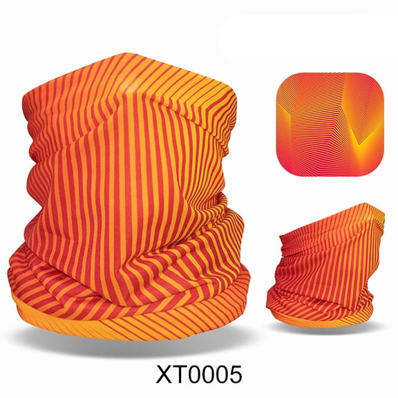 Orange Neckerchief Sun Neck Gaiter Windproof Scarf Breathable for Sport & Outdoor