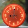 thumbnail image 1 of Orange Neon Clock Wall Decor Home Office 10-Inch Silent Wooden Wall Clock, Battery Operated (AA Batteries Not Included), Artistic Home Decor, 1 of 7