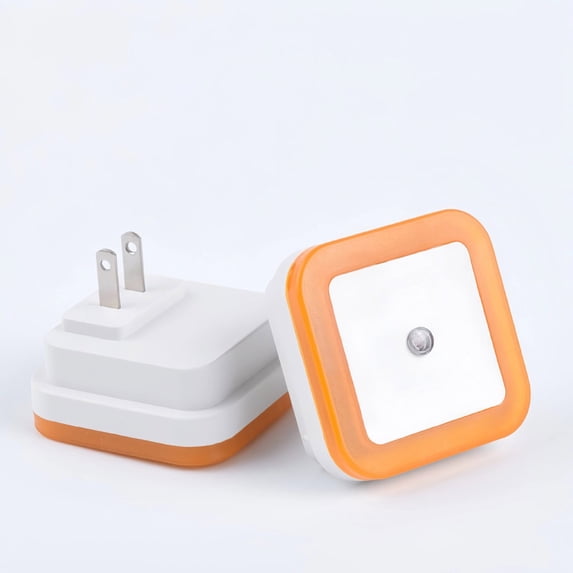 Orange Night Light Plug-into Wall - 1 Pack Night Light Dusk to Dawn Sensor Plug in LED Lighting, Auto-On/Off Lamp for Home Living Room Bedroom Bathroom Hallway Kitchen