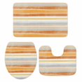 thumbnail image 1 of Orange Nordic Style Stripes Bath Mat 3 Piece Bathroom Rug Set, Orange Grey Texture Non Slip Bath Rug Contour Mat and Toilet Lid Cover, Absorbent Shower Mats Soft Bath Rugs and Mats Sets, 1 of 8