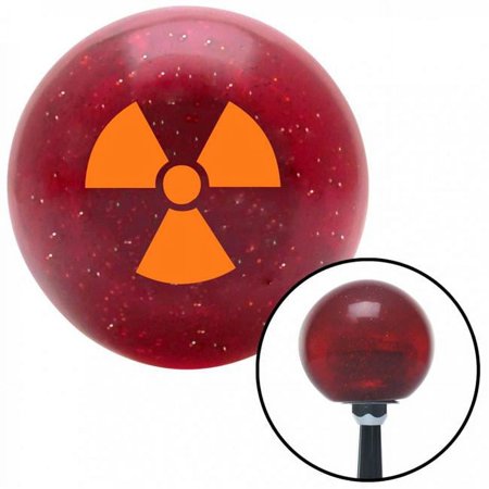 Orange Nuclear Hazard Symbol Red Metal Flake Shift Knob with M16 x 1.5 Insert Auto