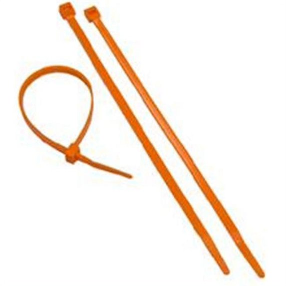 Orange Nylon Cable Ties 50Lb 8 In. Pack Of 100