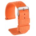 thumbnail image 1 of Orange Nylon Watch Band 22mm Width Durable Nylon Strap with Silver Buckle, Canvas Watchband, 1 of 6