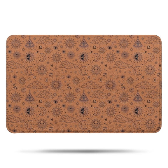 Orange Occult Pattern Bathroom Rugs Mat,Non Slip Microfiber Bathroom Rug,Rubber Backing,Soft Bathroom Mats for Bathroom Floor,Tub and Shower,17x27in(43x68cm)