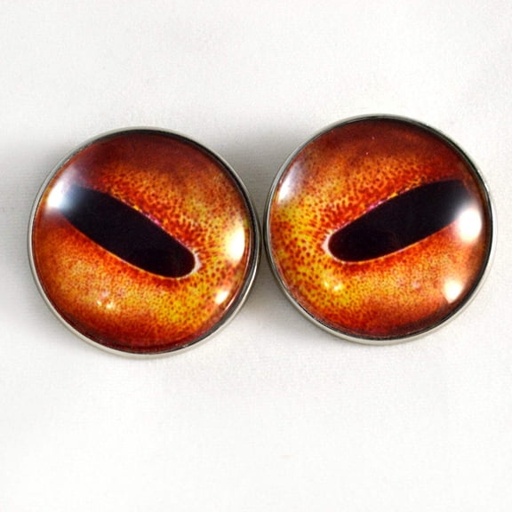 Orange Octopus Sew-On Button Glass Eyes