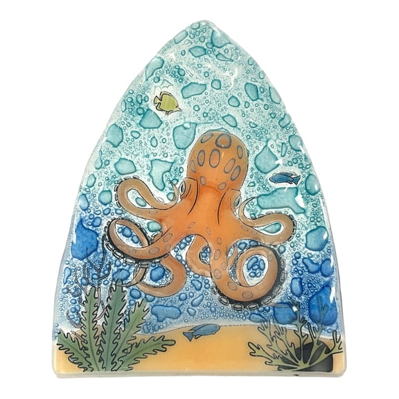 Orange Octopus with Fish in the Ocean Night Light 4 Inch