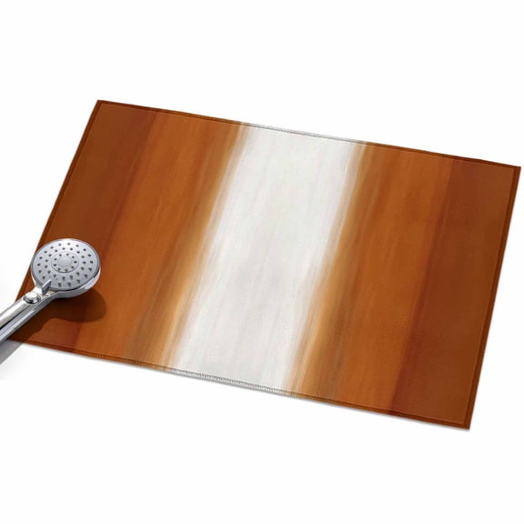 Orange Ombre Rectangle Rug 2'x3' Abstract Burnt Orange Ombre White Stripes Modern Washable Area Rugs for Living Room Bedroom Entryway Non Slip Entrance Door Mat Indoor Floor Carpet