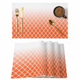 thumbnail image 1 of Orange Ombre Stripe Placemats Set of 4, Modern Abstract Art Gradient Striped Placemats for Dining Table, Place Mats for Kitchen Tabletop, Waterproof Wipeable Dining Table Mats Set, 1 of 9