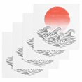 thumbnail image 1 of Orange Ombre Sun Rise Kitchen Dish Towels for Drying Dishes Set of 4, Ocean Waves Coastal Abstract Art Waffle Weave Microfiber Hand Tea Bathroom Towels Quick Dry & Absorbent Towel 12x12, 1 of 7