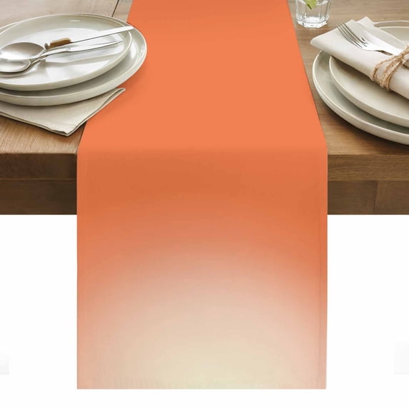 Orange Ombre Table Runner - 90 Inch Long, Kitchen Dining Table Runner Dresser Scarves, Modern Minimalist Gradient Aesthetic Farmhouse Decor for Coffee Tables Wedding Party Banquet