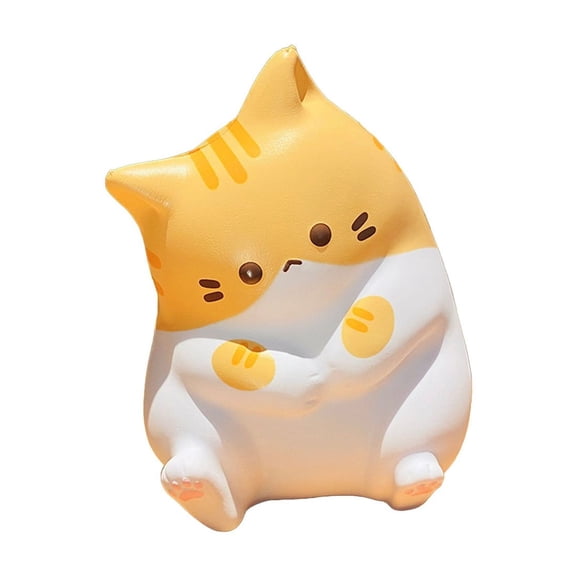 Orange Orange Cat Squishy Slow Bounce Kneading Toy For Stress Release Desktop Adorable Kitty Plushie For Kids Office