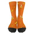 thumbnail image 1 of Orange Orange Cute Banana Shaped Socks For Men Women Novelty Fruit Design Soft Knit Crew Length Apparel, 1 of 6