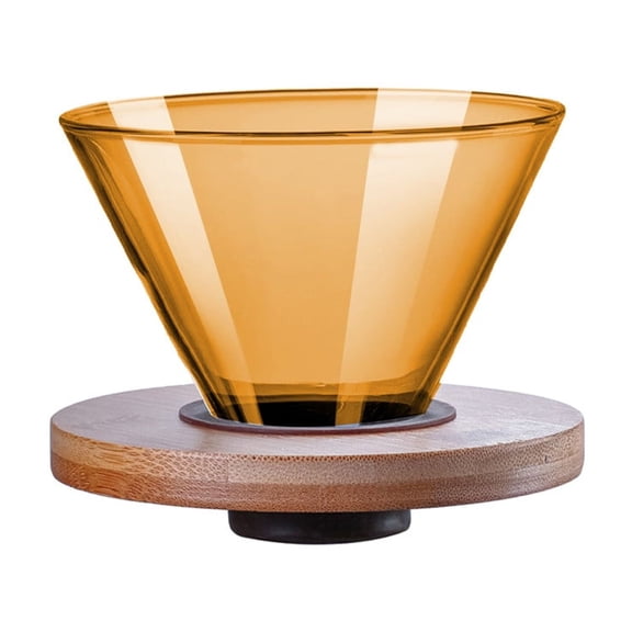 Orange Orange Glass Coffee Pour Over Brewer Reusable Filter Removable Wooden Base Hand Drip Coffee Maker Pot Portable Manual Brewing Kit For Home Use Thermal Insulation Handle