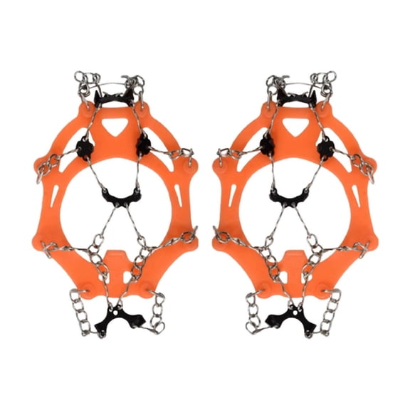 Orange Orange Outdoor Crampons 8 Tooth Snow Ice Grip Traction Device For Shoes Anti Slip Chain Cover Winter Use