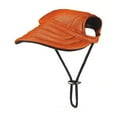 thumbnail image 1 of Orange Orange Outdoor Sun Protection Hat For Dogs Canvas Baseball Cap With Ear Holes Adjustable Strap Summer Pet Sun Hat Visor For Small Medium Large Dogs 8.3X7.5X3In 0.3Lb, 1 of 4