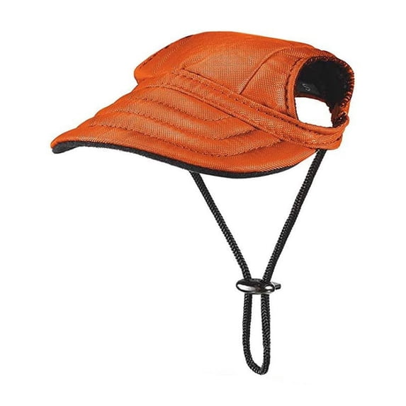 Orange Orange Outdoor Sun Protection Hat For Dogs Canvas Baseball Cap With Ear Holes Adjustable Strap Summer Pet Sun Hat Visor For Small Medium Large Dogs 8.3X7.5X3In 0.3Lb