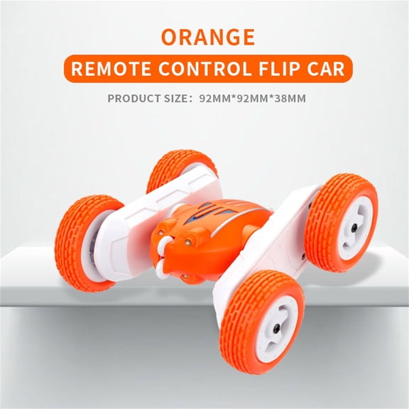 Orange Orange Rechargeable Rc Rollover Stunt Car Double Sided Driving 360° Rotating Off Road Racing Vehicle Led Lights