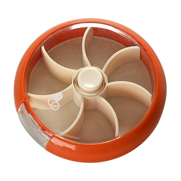 Orange Orange Round Pill Case With Easy Open Lid And Compact Design For Travel Gym Or Everyday Use