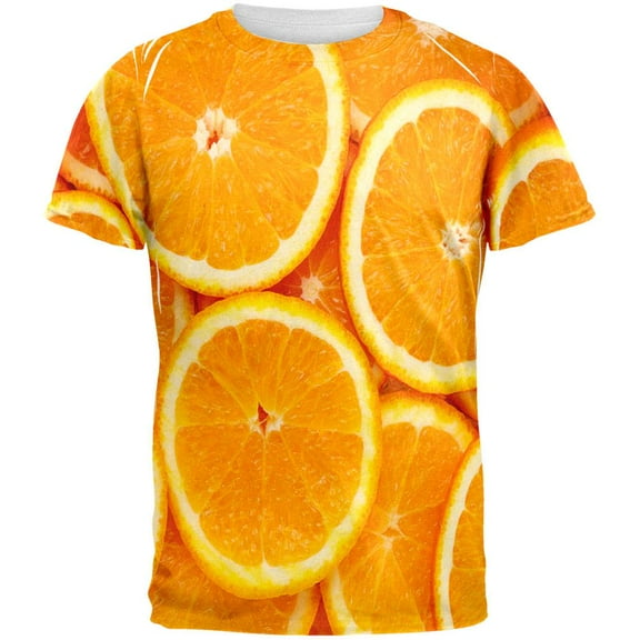 Orange Oranges Citrus All Over Adult T-Shirt - Large