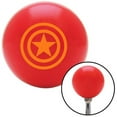 thumbnail image 1 of Orange Outlined Star Red Shift Knob with M16 x 1.5 Insert Shifter Auto Manual Brody, 1 of 17