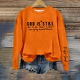 thumbnail image 1 of Orange Oversized Sweatshirts for Women God Is Writing Your Story Stop Trying To Steal The Pen Sweatshirt Womens Inspirational Quote Shirts Fall Trendy Outfits, 1 of 4