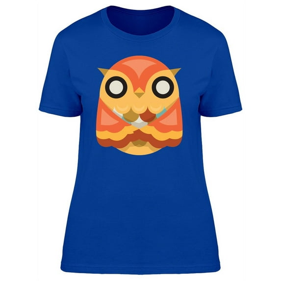 Orange Owl In Flat Style T-Shirt Women -Image by Shutterstock, Female Large