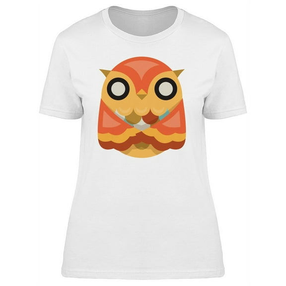 Orange Owl In Flat Style T-Shirt Women -Image by Shutterstock, Female Small