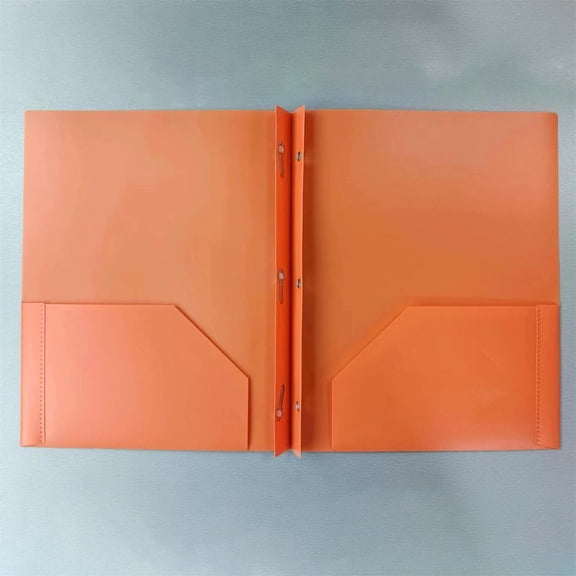 Orange PP Tadpole Clip Two Pocket Plastic Folder Foldable Portable Polypropylene File Bag Document Organizer for Ofice schol Home Paper Storage