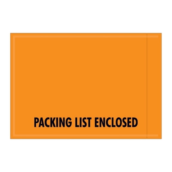 Orange "Packing List Enclosed" Envelopes 4 1/2" X 6" (1000 Case)