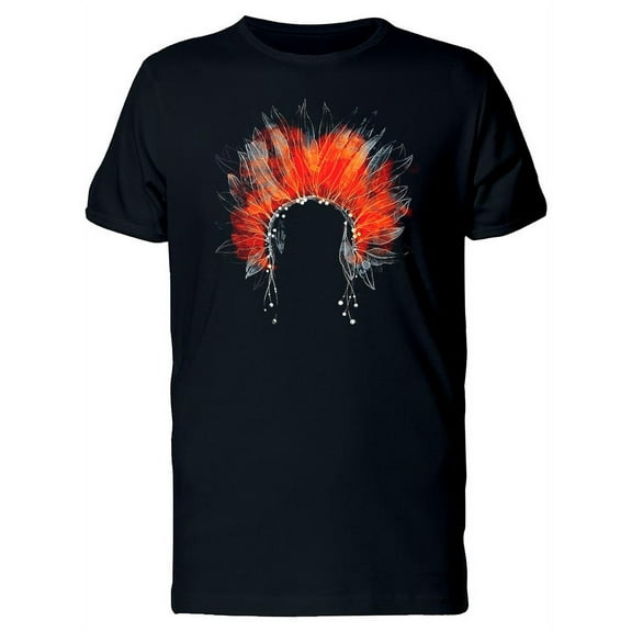 Orange Paint Feather Headdress T-Shirt Men -Image by Shutterstock, Male x-Large