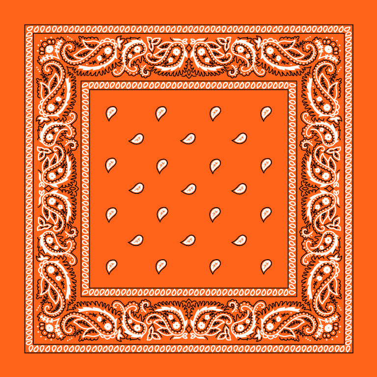 Orange Paisley Bandana - Single Piece 22x22 - Walmart.com