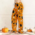 thumbnail image 1 of Orange Pajama Pants for Women Comfy Long Lounge Bottom,Drawstring Elastic Waist Sleep Pants with Pockets M, 1 of 5