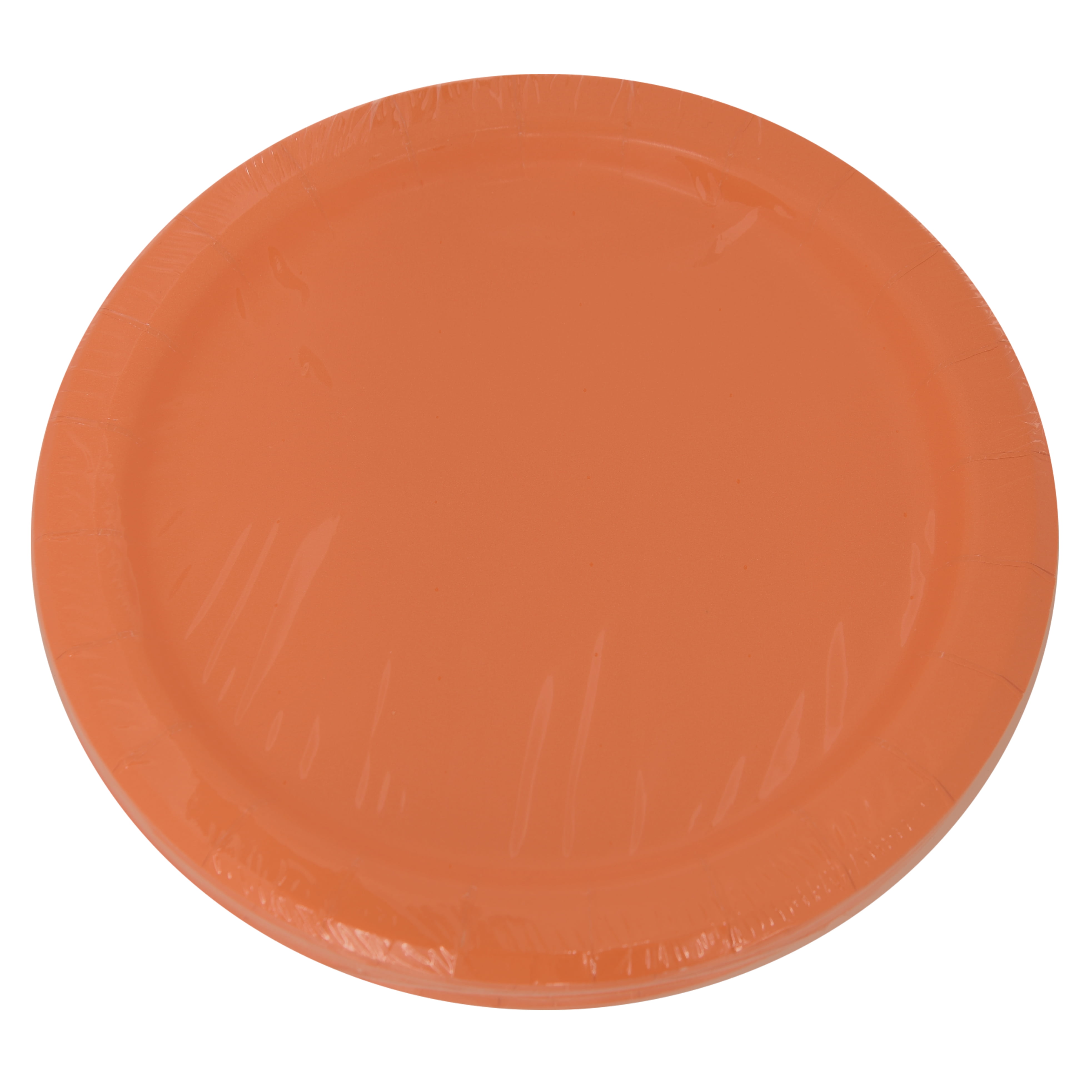 Orange Paper Dessert Plates, 7in, 20ct