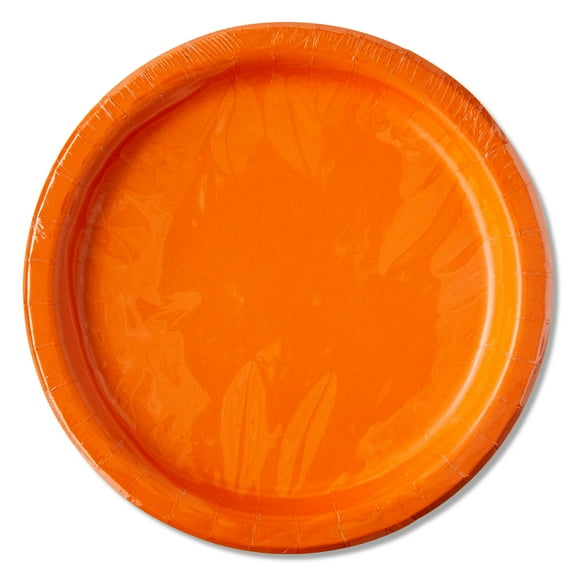 Disposable Paper Plates, 9", Tangerine, 20 Pieces, by Way To Celebrate