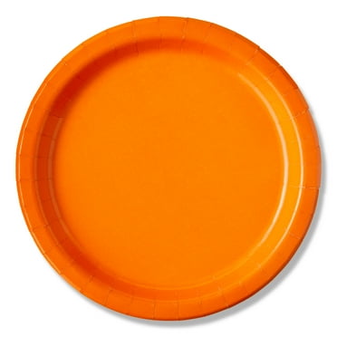 Disposable Paper Plates, 9", Tangerine, 20 Count, by Way To Celebrate