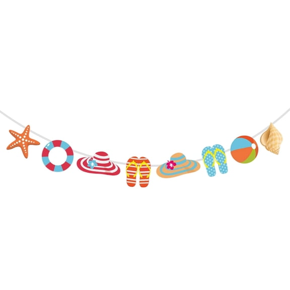Orange Paper Summer Party Banner 18x18cm, Lightweight 26g, Festive Outdoor/Home Decor, Easy Setup, Reusable, Perfect for BBQs, Garden Gatherings, Celebrations, Cheerful Design, Disposable