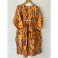 thumbnail image 1 of Orange Pattern, Floral Design Dresses, Handmade Cotton Dress, Block Printed Dresses, Hand Printed Dress,Cotton, Patch Dress, Long Dresses, 1 of 8