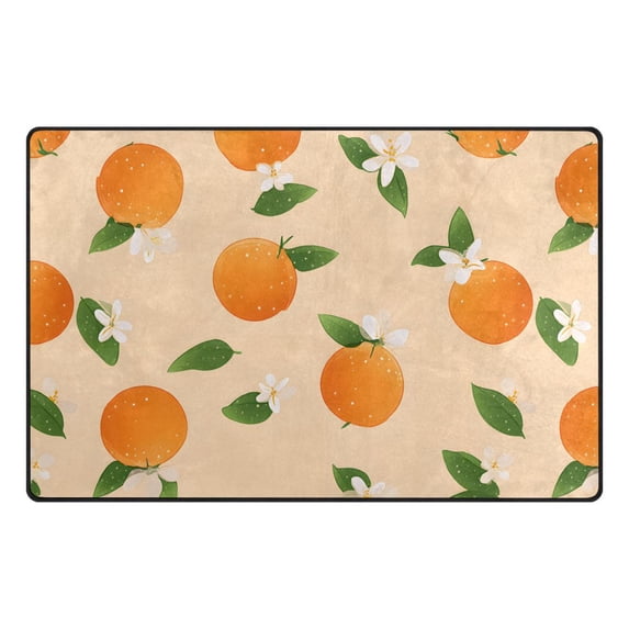 Orange Pattern Memory Foam Area Rug 31"x20" Non Slip, Absorbent, Fade Proof for Living Room, Bedroom, Office
