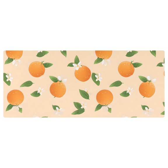 Orange Pattern Stretch Fitted Tablecloth 2.5x6ft Elastic Wrinkle Resistant Cover