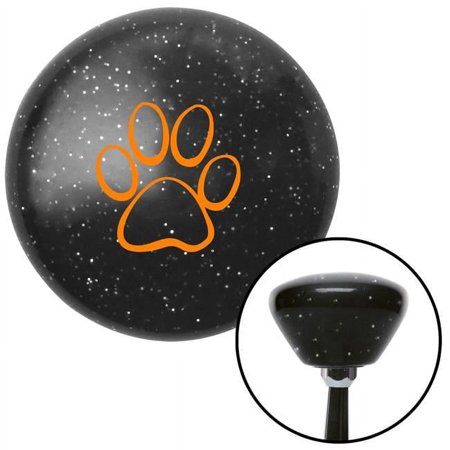 Orange Paw Print Outline Black Retro Metal Flake Shift Knob with M16 x 1.5 Insert Brody