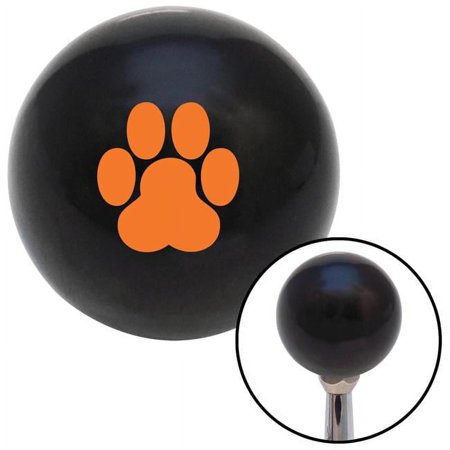 Orange Pawprint Black Shift Knob with M16 x 1.5 Insert Shifter Auto Manual Custom