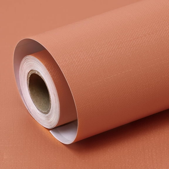 Orange Peel and Stick Wallpaper Solid Color Textured Contact Paper Pure Orange Self Adhesive Wallpaper Matte Removable Wall Paper Decorative Walls Decal Vinyl Roll 15.7"×120"