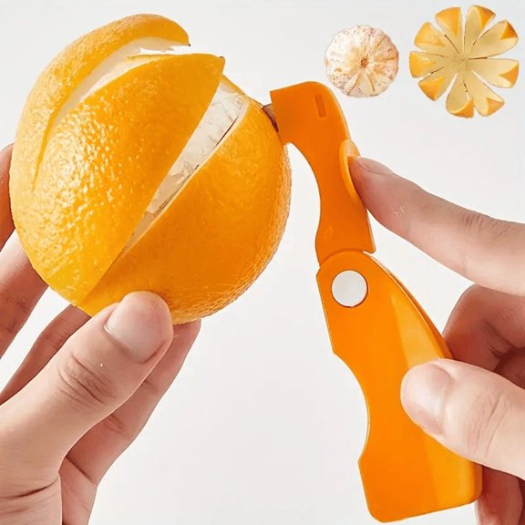 Orange Peeler, Plastic Creative Cutter with Folding Handle, Easy Lemon Grapefruit Peeler Tool, Fruit Vegetable Tools, Ideal for Outdoor Picnics Kitchenware, 1 pc