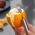 thumbnail image 1 of Orange Peeler Stainless Steel Fruit Peeling Tool | Tomato Citrus Lemon Zester | Fast Clean Peels | Food Grade Rustproof | Portable Handheld Kitchen Gadget | 17.3x2cm | 1 Pack, 1 of 7